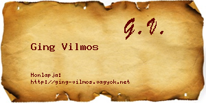 Ging Vilmos névjegykártya